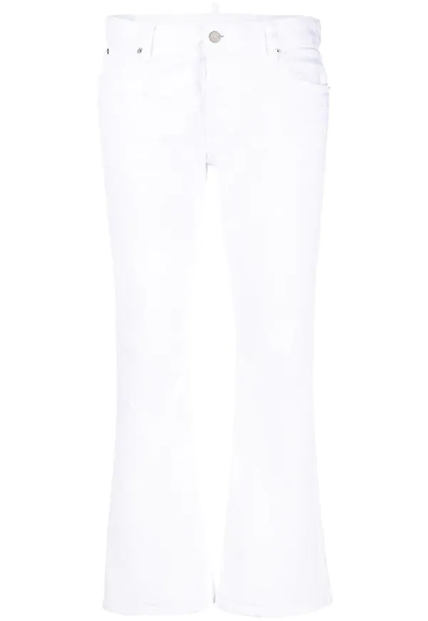 Dsquared2 korta bootcut-byxor - Vit