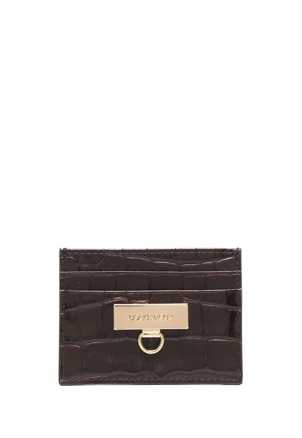Dsquared2 korthållare med krokodileffekt - Brun