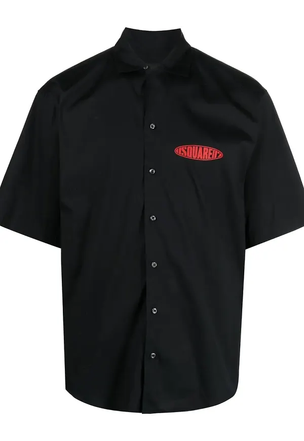Dsquared2 kortärmad skjorta med logotyp - Svart