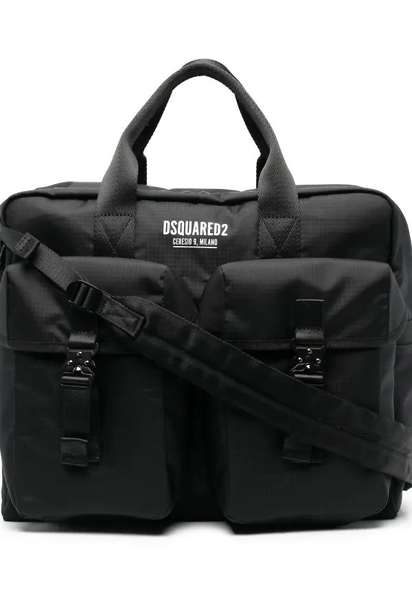 Dsquared2 laptopväska med märken - Svart