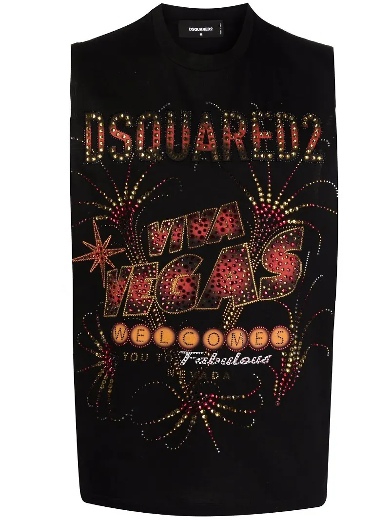 Dsquared2 Las Vegas topp med tryck - Svart