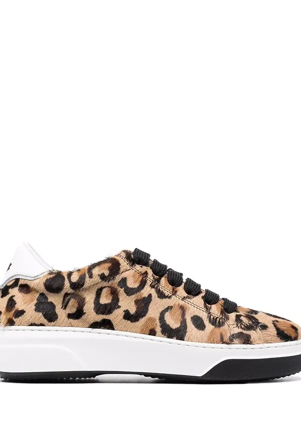 Dsquared2 leopardmönstrade träningsskor - Brun