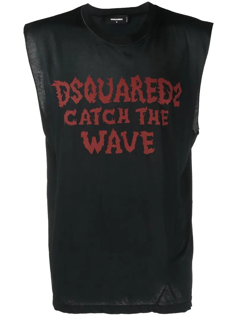 Dsquared2 linne med slogan - Svart