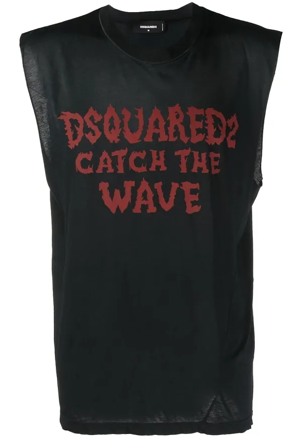 Dsquared2 linne med slogan - Svart
