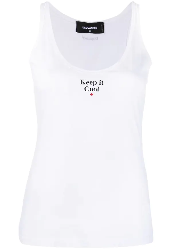 Dsquared2 linne med slogan - Vit