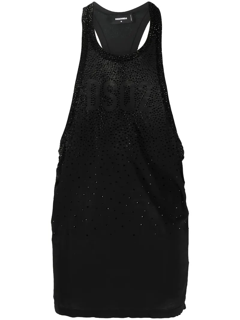 Dsquared2 linne med strassprydd logotyp - Svart