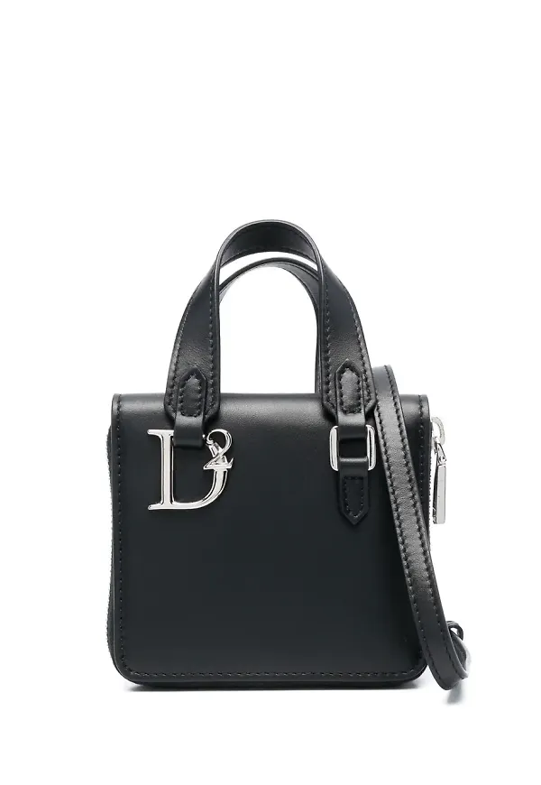 Dsquared2 liten totebag i skinn - Svart