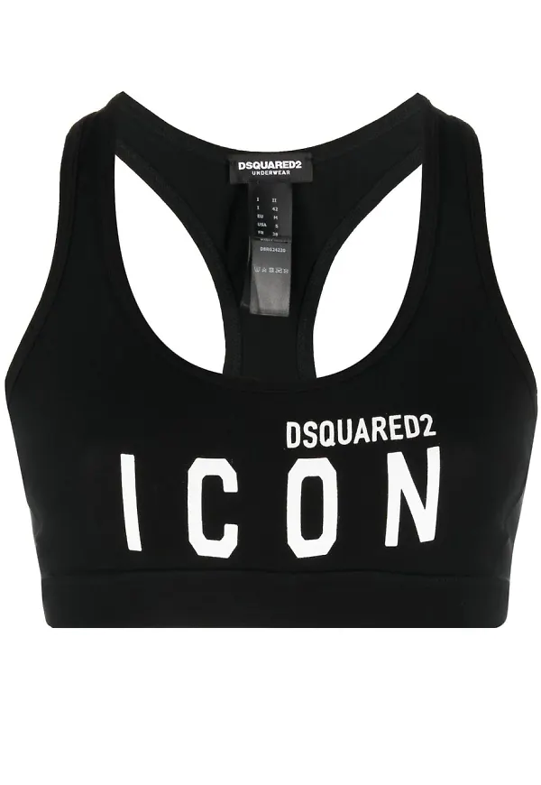 Dsquared2 logo-print cropped top - Svart