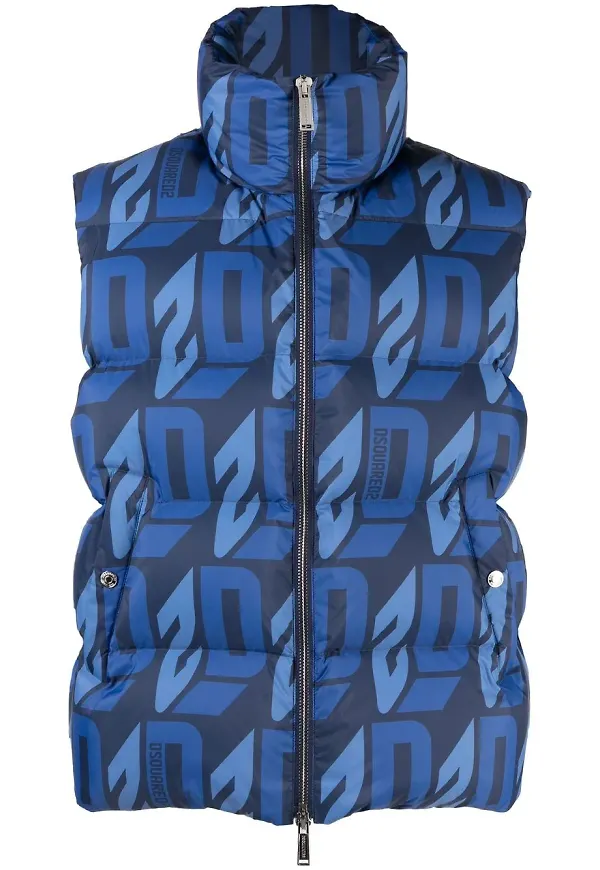 Dsquared2 logo-print gilet - Blå