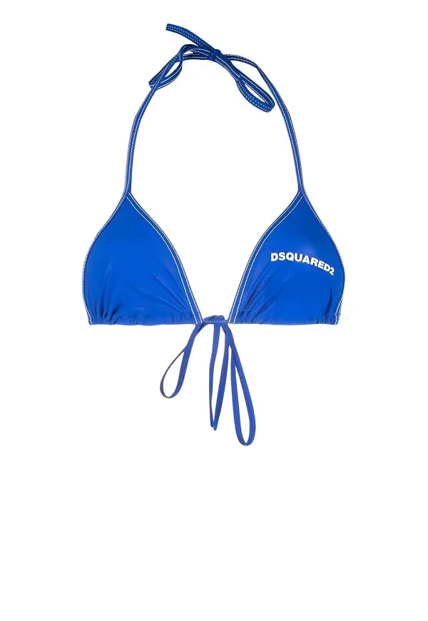 Dsquared2 logo-print halterneck bikini top - Blå