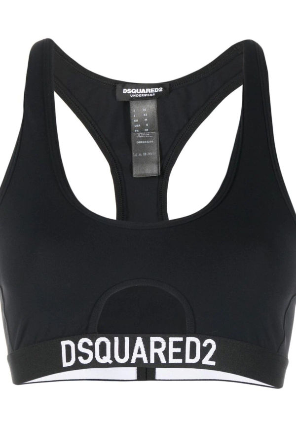 Dsquared2 logo-underband sports crop top - Svart