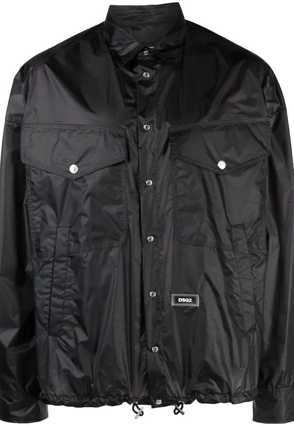 Dsquared2 logo patch long-sleeve shirt - Svart