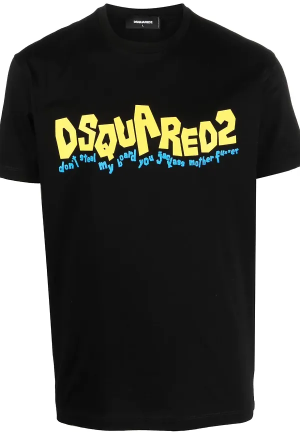 Dsquared2 logo print crew-neck T-shirt - Svart