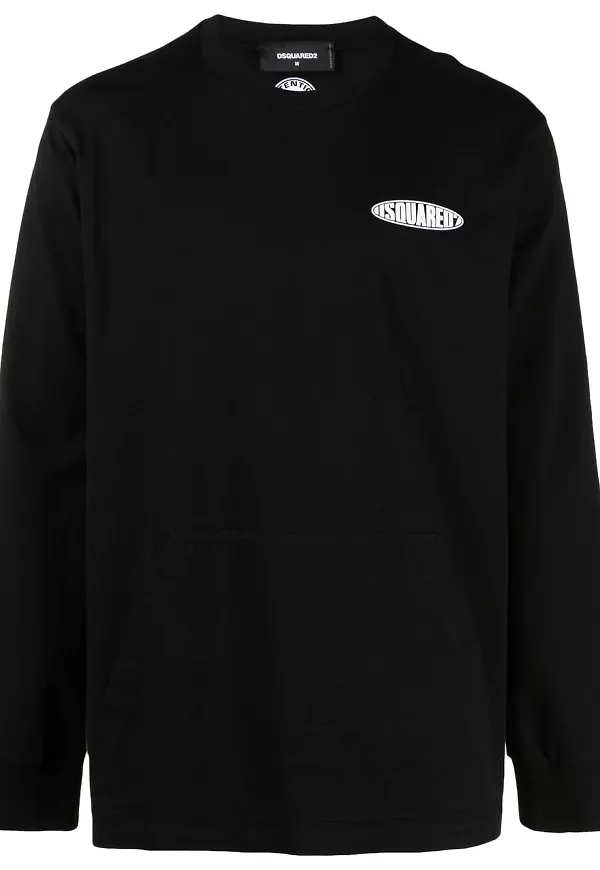 Dsquared2 logo print long-sleeve T-shirt - Svart