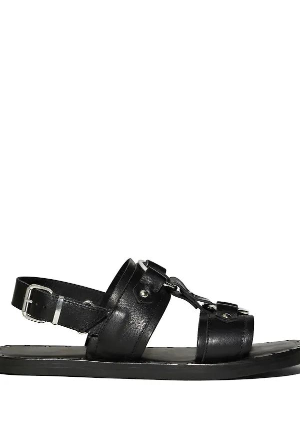 Dsquared2 lädersandaler med nitar - Svart