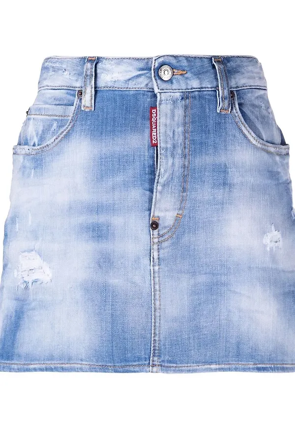 Dsquared2 lätt tvättad jeanskjol - Blå