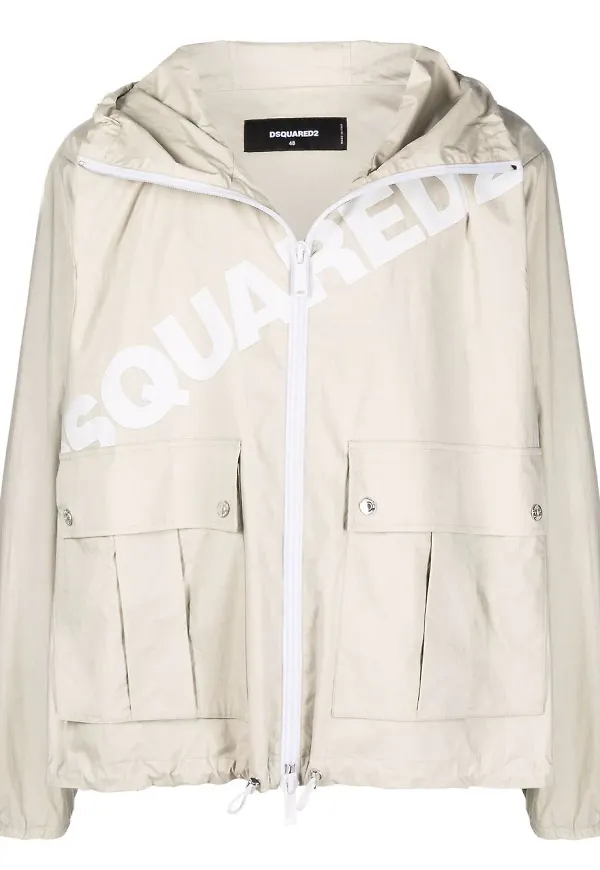 Dsquared2 lättviktsjacka med huva - Neutral