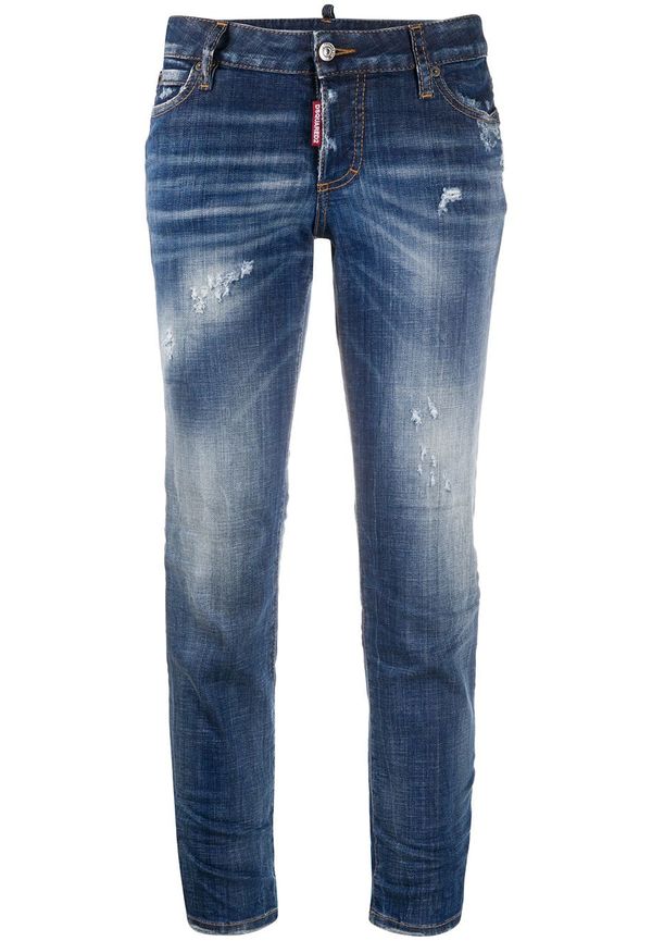 Dsquared2 låga jeans med slitning - Blå