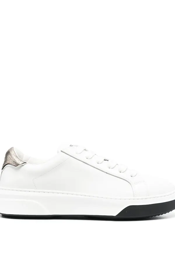Dsquared2 låga lädersneakers - Vit