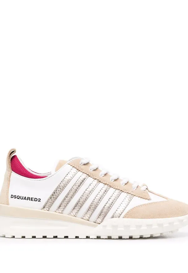 Dsquared2 låga sneakers med kontrastpanel - Vit