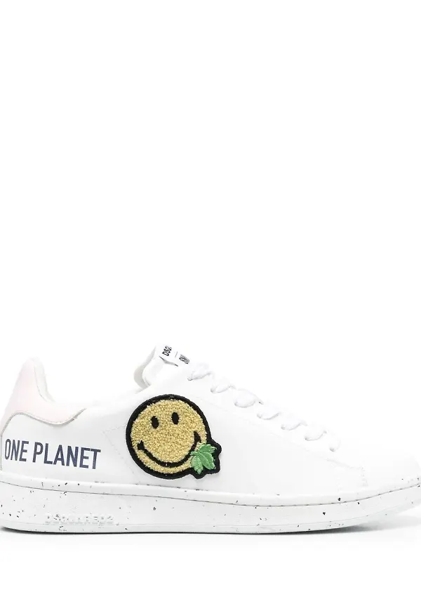 Dsquared2 låga sneakers med lappdetalj - Vit