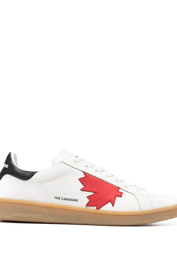 Dsquared2 låga sneakers med lönnlöv - Vit
