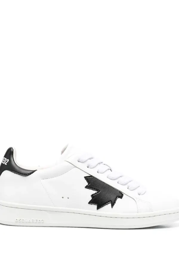 Dsquared2 låga sneakers med lönnlöv - Vit