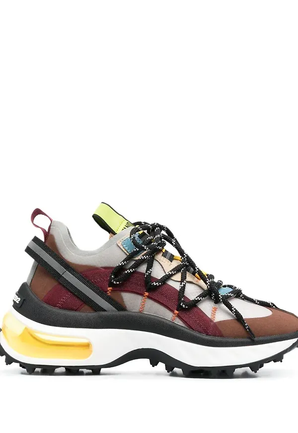 Dsquared2 låga sneakers med panel - Brun