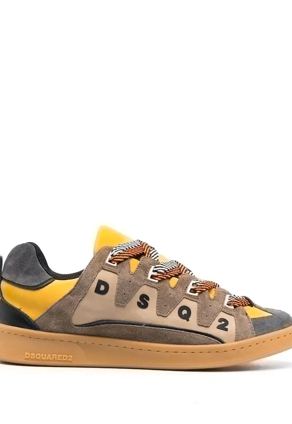 Dsquared2 låga sneakers med panel - Brun