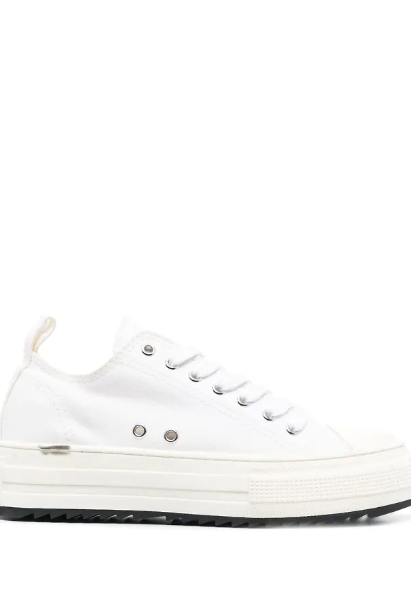Dsquared2 låga sneakers med platåsula - Vit