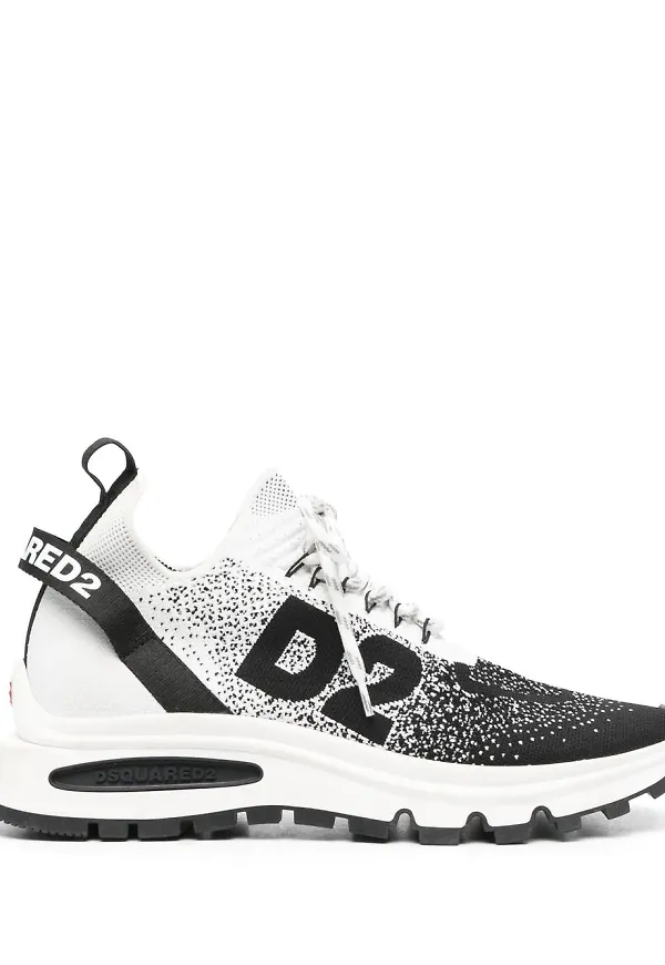 Dsquared2 låga stickade sneakers - Svart