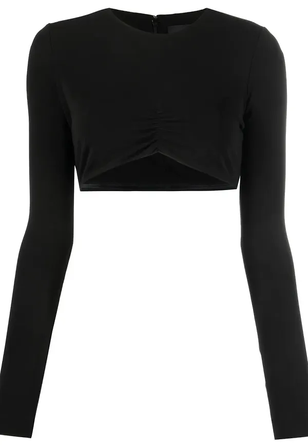Dsquared2 långärmad croptop med rysch - Svart