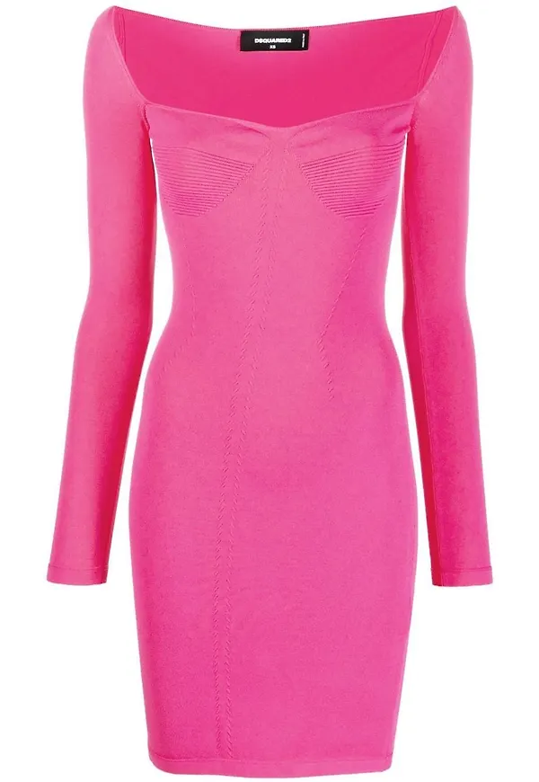 Dsquared2 långärmad miniklänning - Rosa