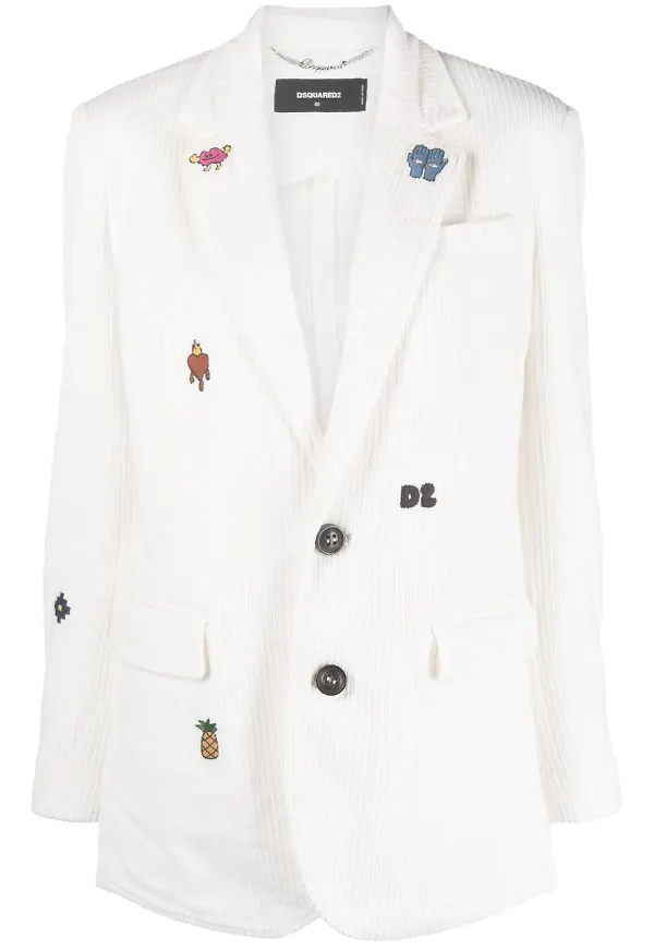 Dsquared2 manchesterblazer med lappdetalj - 101 WHITE