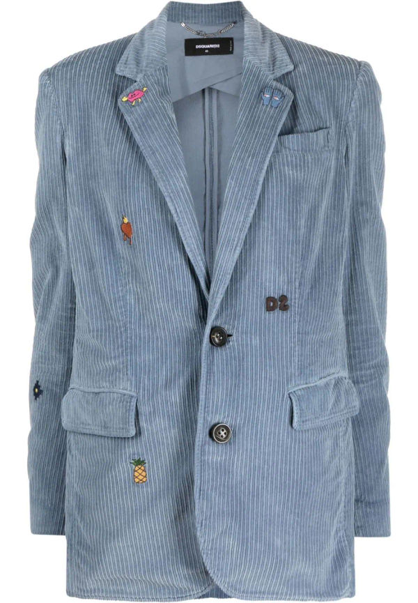 Dsquared2 manchesterblazer med lappdetalj - Blå