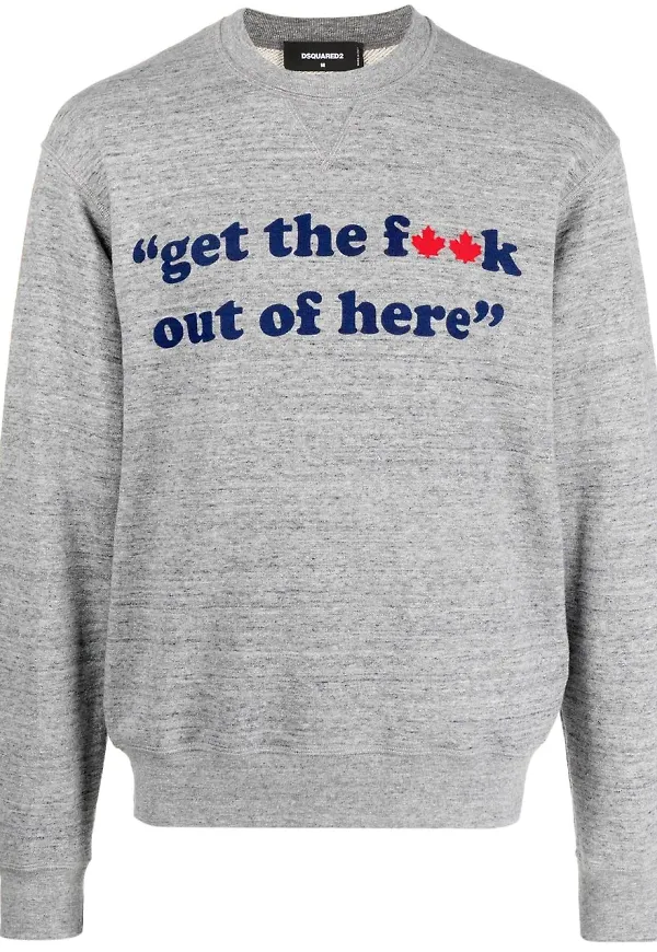 Dsquared2 melerad sweatshirt med slogan - Grå