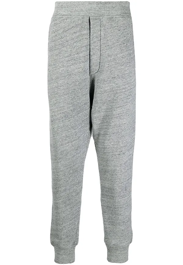 Dsquared2 melerade trackpants i bomullsjersey - Grå