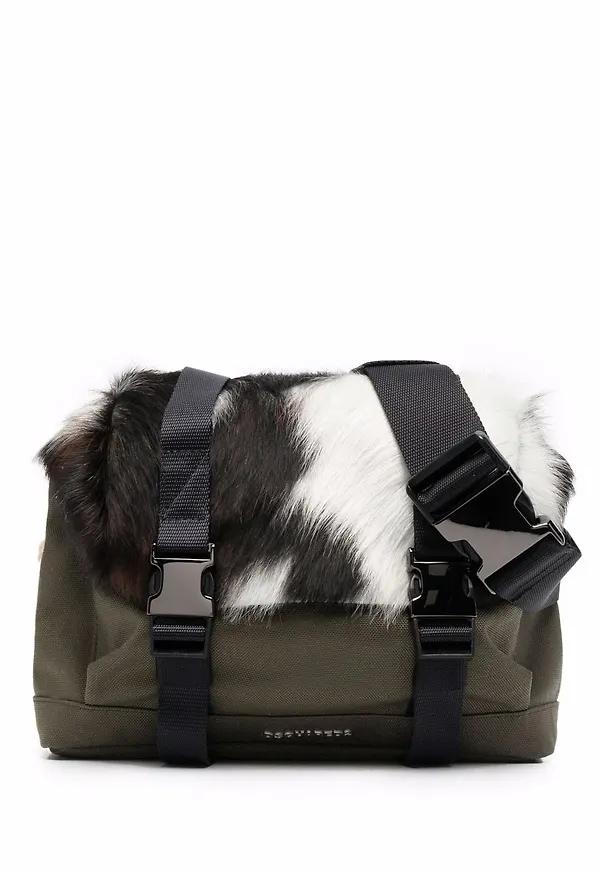 Dsquared2 midjeväska med pälskant - Grön