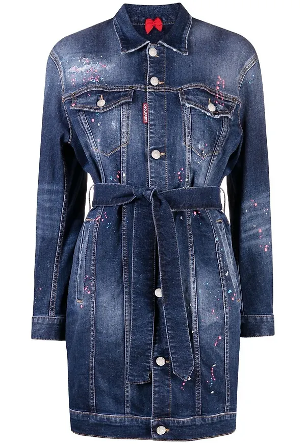Dsquared2 miniklänning med färgstänk - Blå