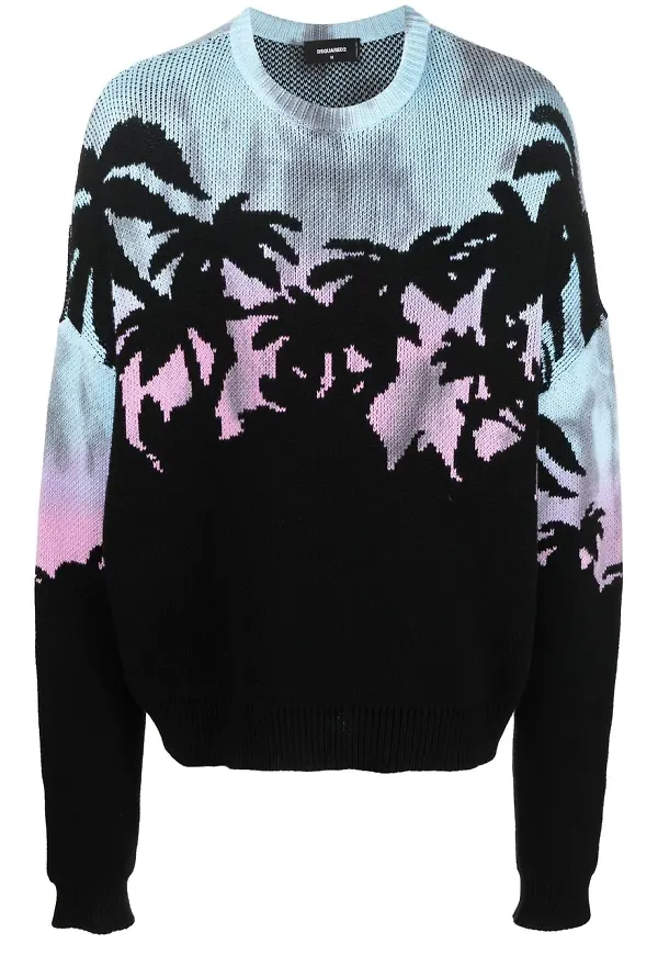 Dsquared2 mönstrad tröja i jacquard - Svart