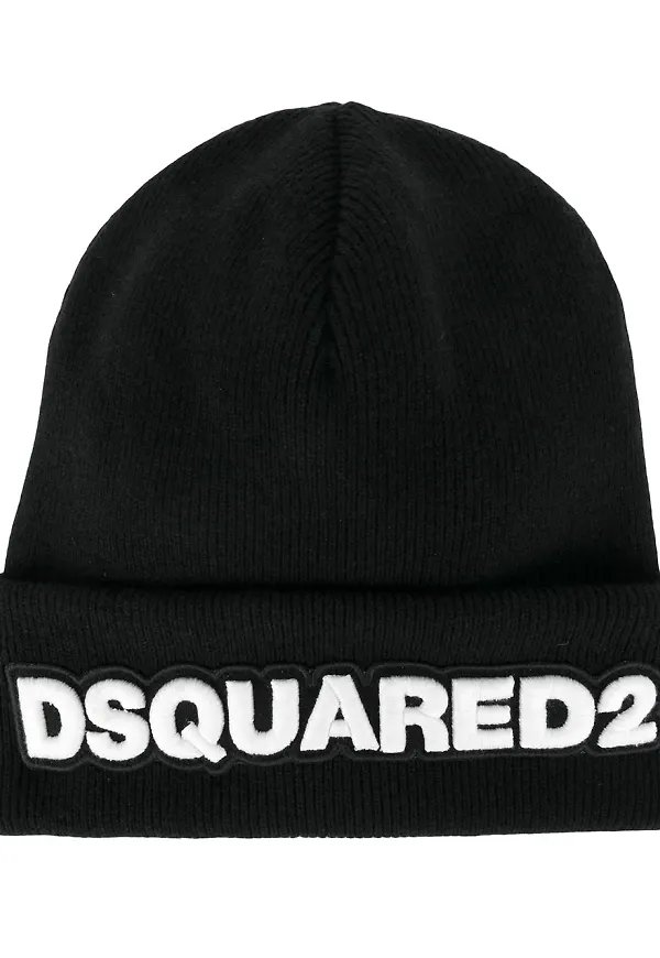 Dsquared2 mössa med märke - Svart