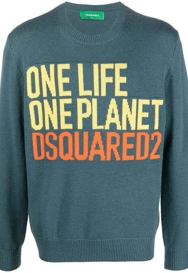 Dsquared2 One Life intarsiastickad tröja - Blå
