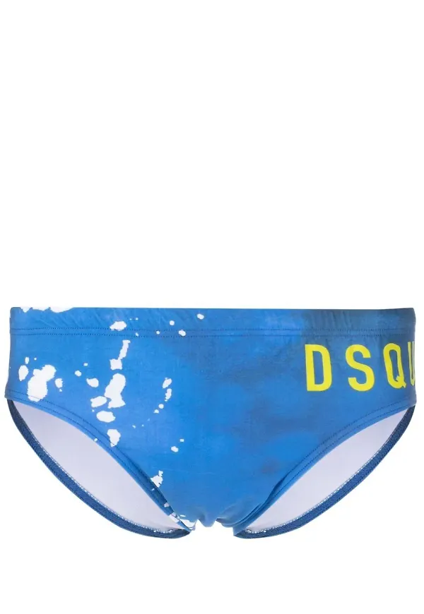Dsquared2 paint-splatter swimming trunks - Blå