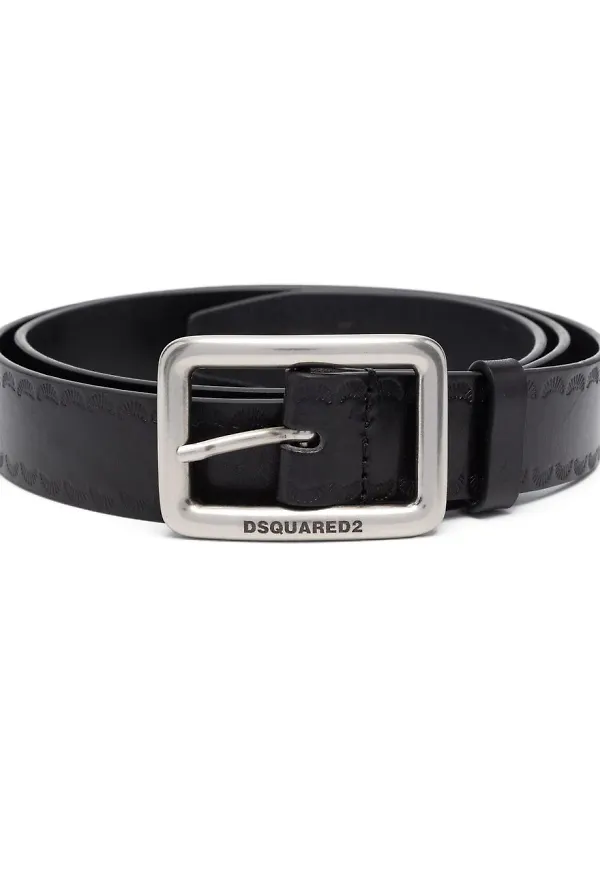 Dsquared2 Palladium läderbälte - Svart