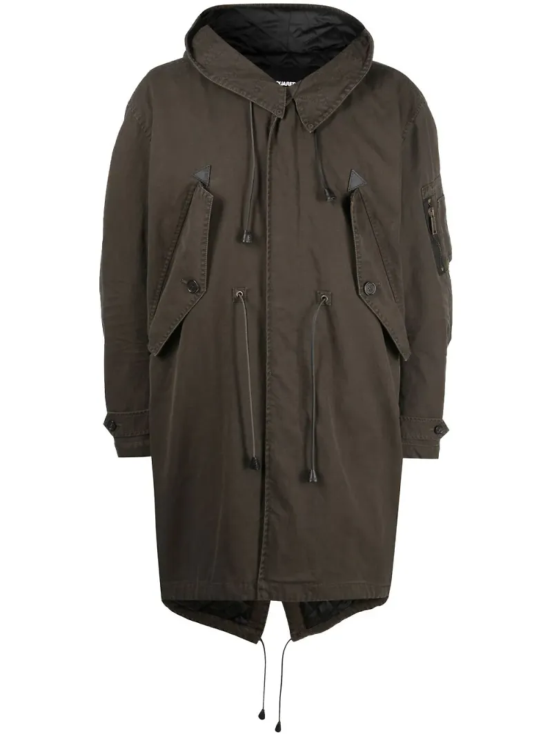 Dsquared2 parkas med huva - Grön