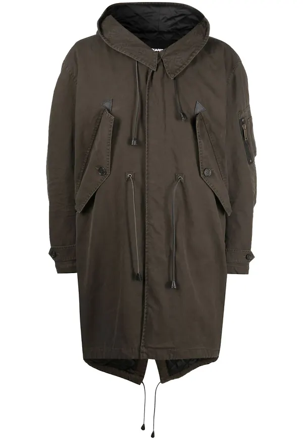 Dsquared2 parkas med huva - Grön