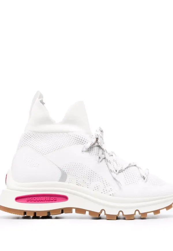 Dsquared2 perforerade höga sneakers - Vit