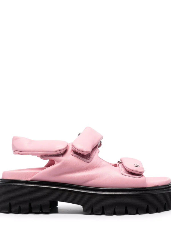 Dsquared2 platåsandaler med kardborrband - Rosa