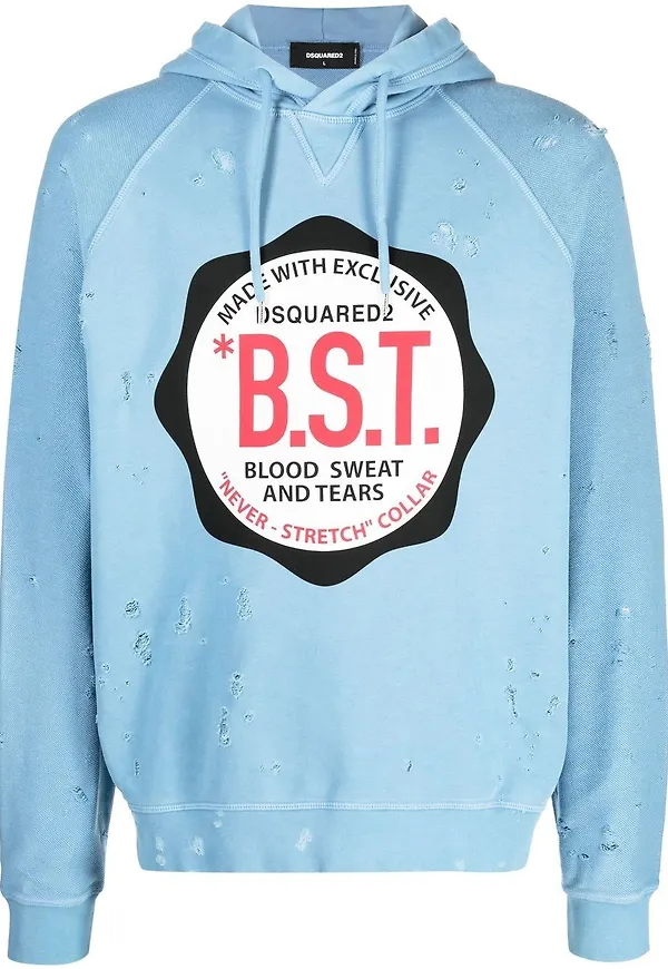 Dsquared2 pullover med huva - Blå