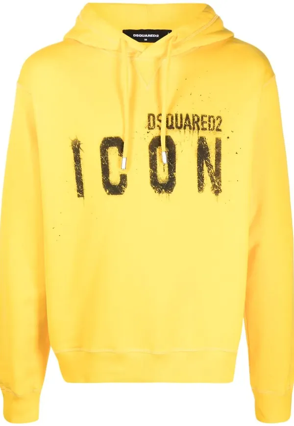 Dsquared2 pullover med huva - Gul